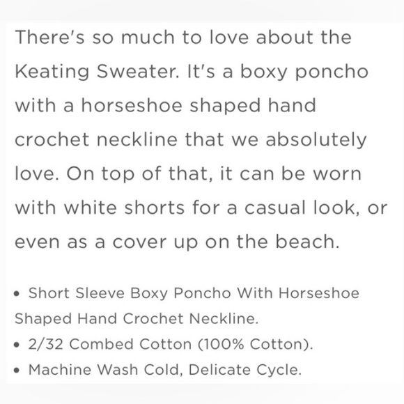 Lilly Pulitzer Keating Poncho Sweater Size S. SOLD SOLD SOLD - Picture 7 of 10